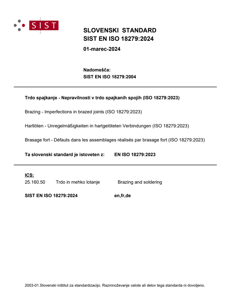 EN ISO 18279:2023 EN ISO 18279:2024 - Page 1 preview