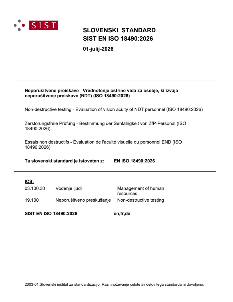 SIST EN ISO 18490:2026 SIST EN ISO 18490:2026 - BARVE - Page 1 preview