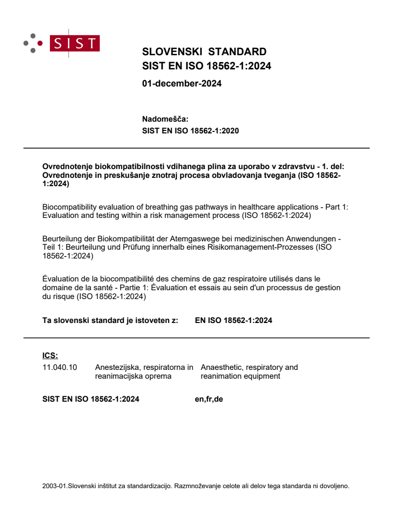 EN ISO 18562-1:2024 EN ISO 18562-1:2024 - Page 1 preview