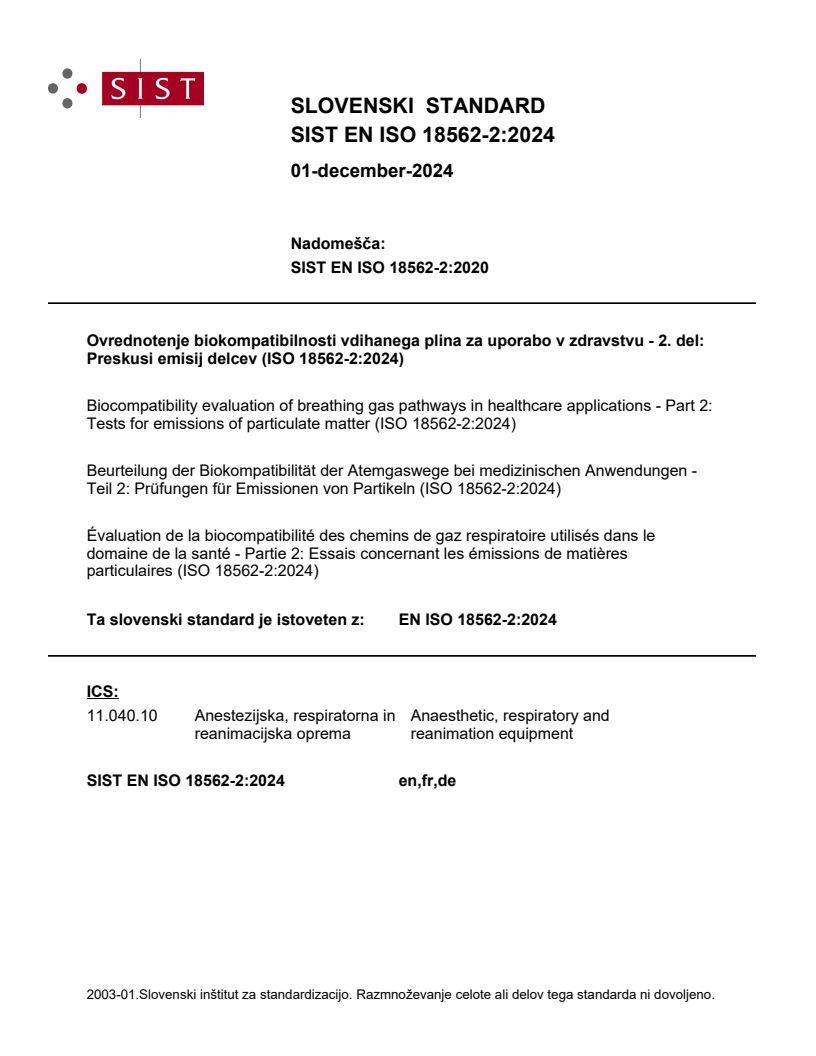 EN ISO 18562-2:2024 EN ISO 18562-2:2024 - Page 1 preview