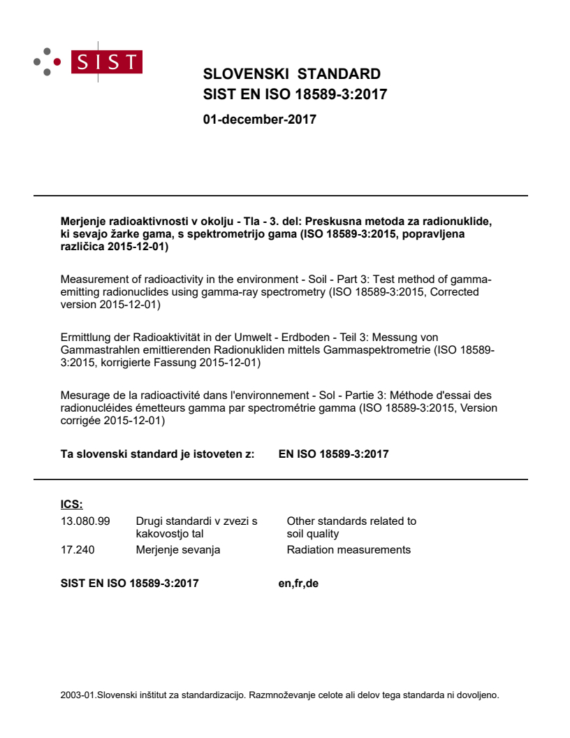 EN ISO 18589-3:2017 EN ISO 18589-3:2017 - Page 1 preview