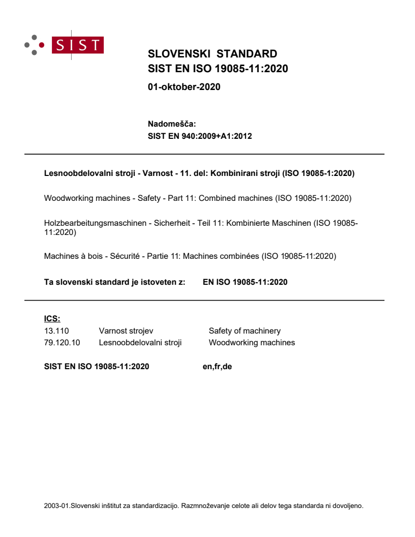 EN ISO 19085-11:2020 EN ISO 19085-11:2020 - Page 1 preview