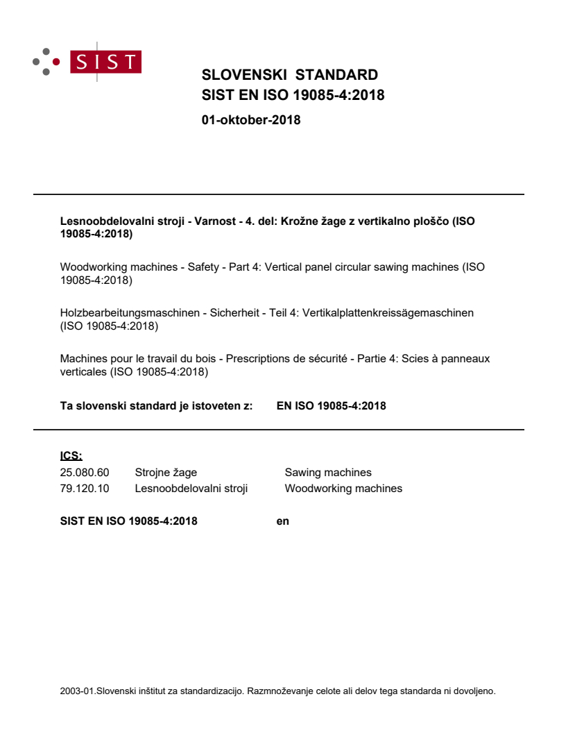 EN ISO 19085-4:2018 EN ISO 19085-4:2018 - Page 1 preview
