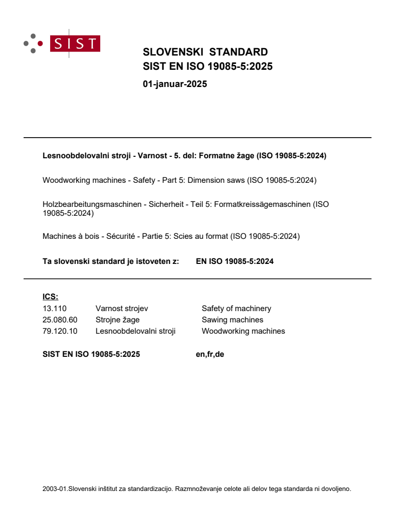 EN ISO 19085-5:2024 EN ISO 19085-5:2025 - Page 1 preview