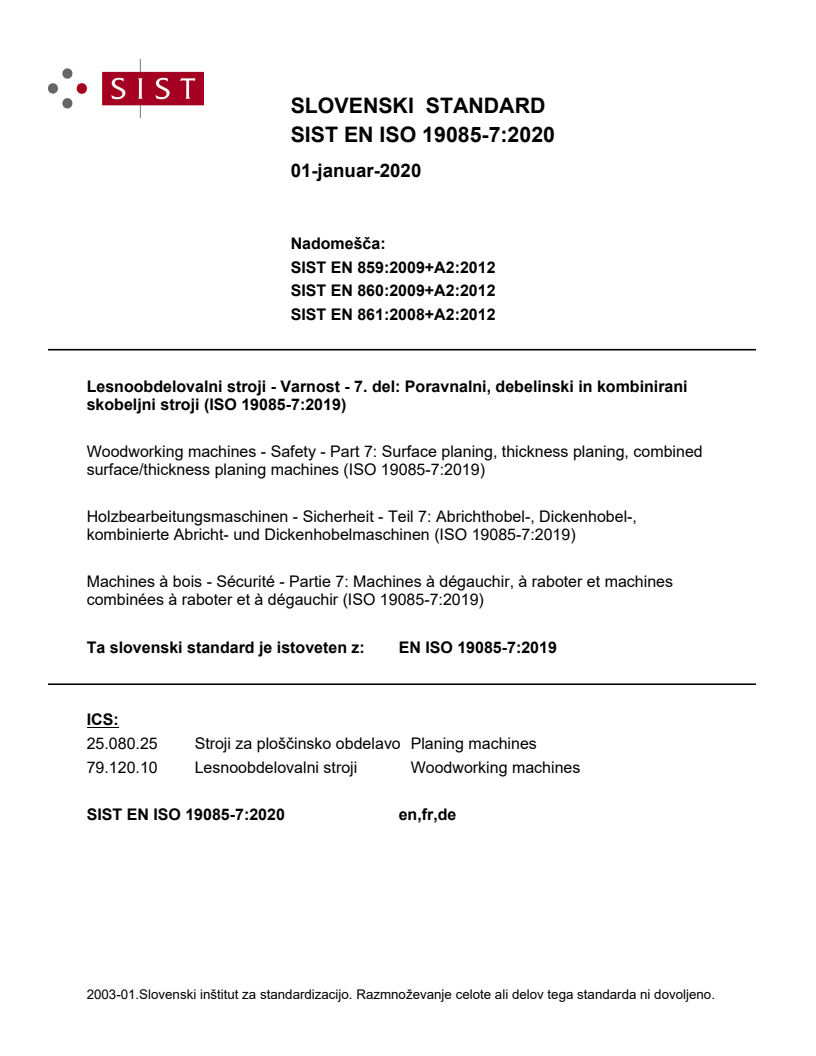EN ISO 19085-7:2019 EN ISO 19085-7:2020 - Page 1 preview