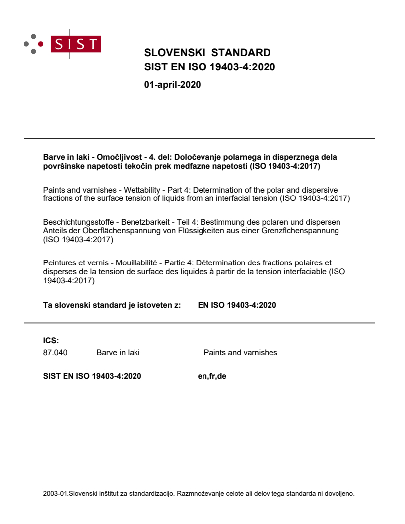 EN ISO 19403-4:2020 EN ISO 19403-4:2020 - Page 1 preview