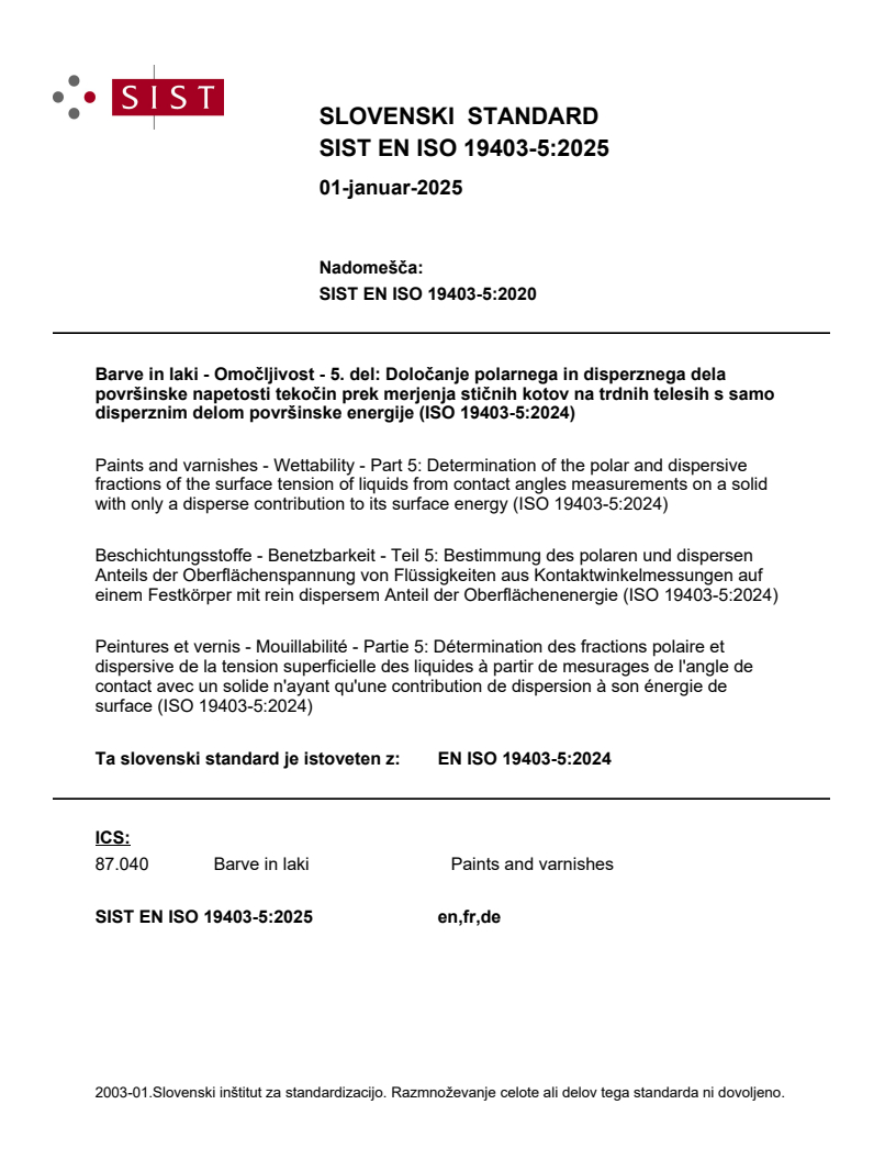 EN ISO 19403-5:2024 EN ISO 19403-5:2025 - Page 1 preview