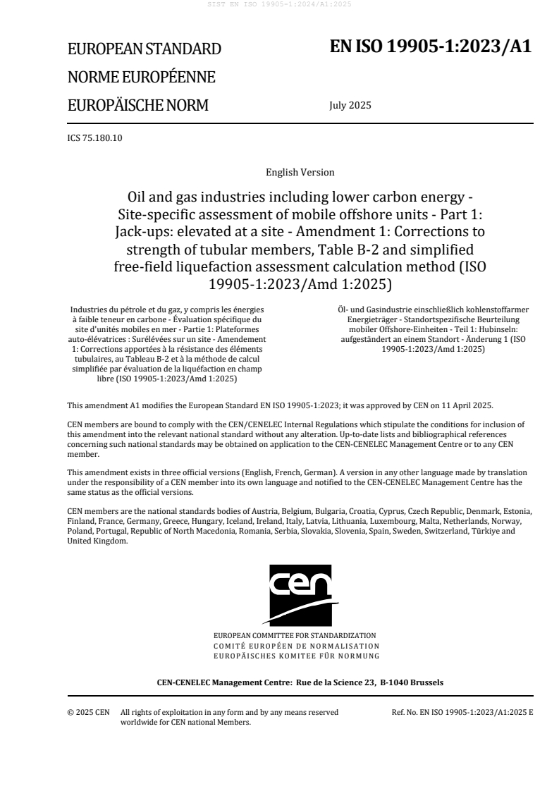 EN ISO 19905-1:2024/A1:2025
