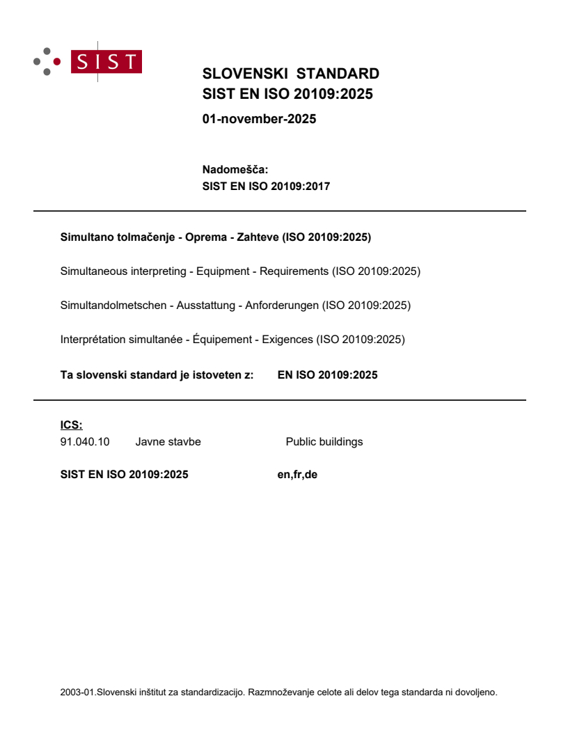 SIST EN ISO 20109:2025