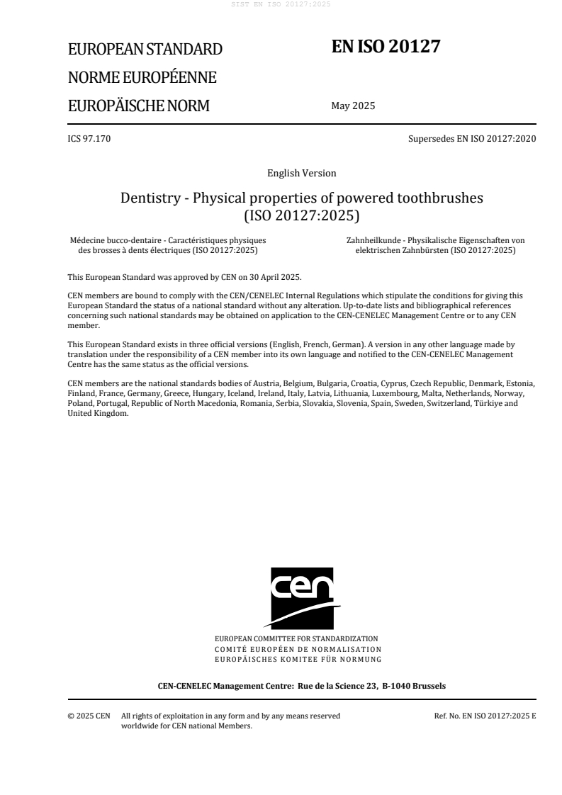 EN ISO 20127:2025 - BARVE