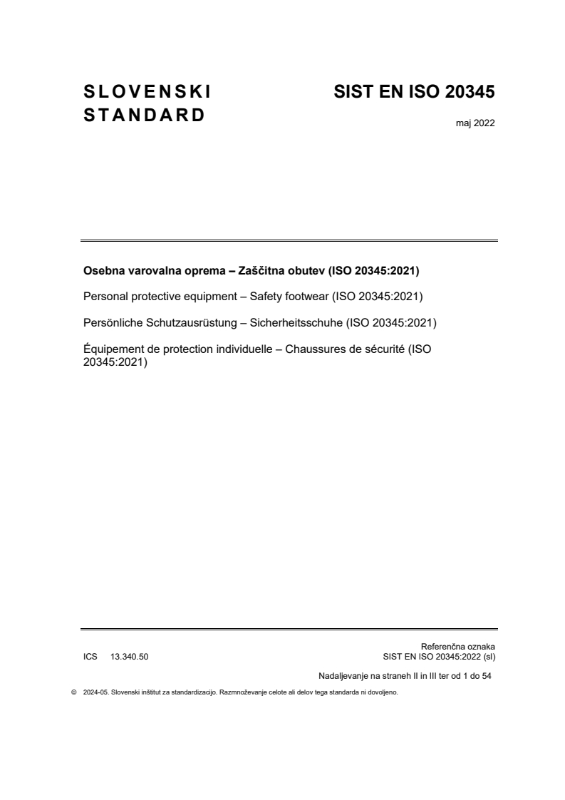 EN ISO 20345:2022 EN ISO 20345:2022 - Page 1 preview