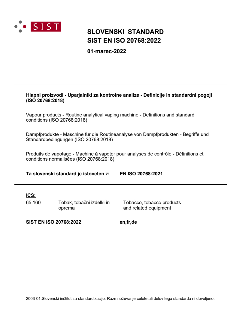 EN ISO 20768:2021 EN ISO 20768:2022 - Page 1 preview