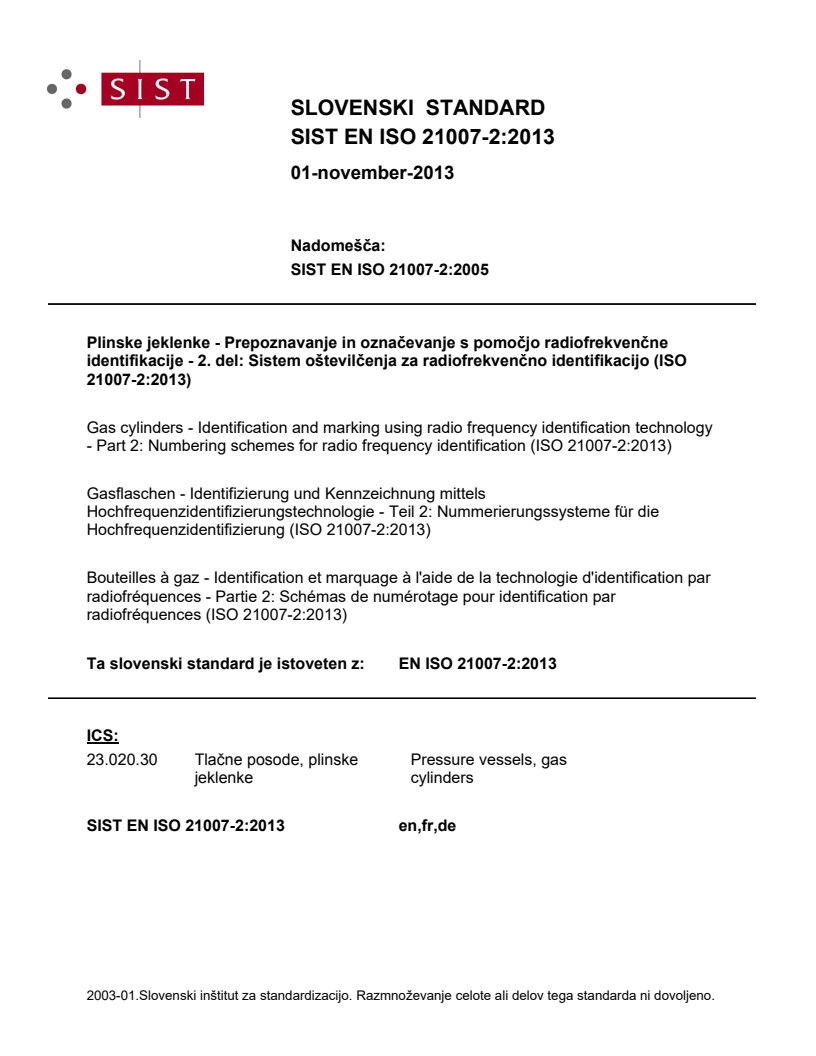 EN ISO 21007-2:2013 EN ISO 21007-2:2013 - BARVE - Page 1 preview