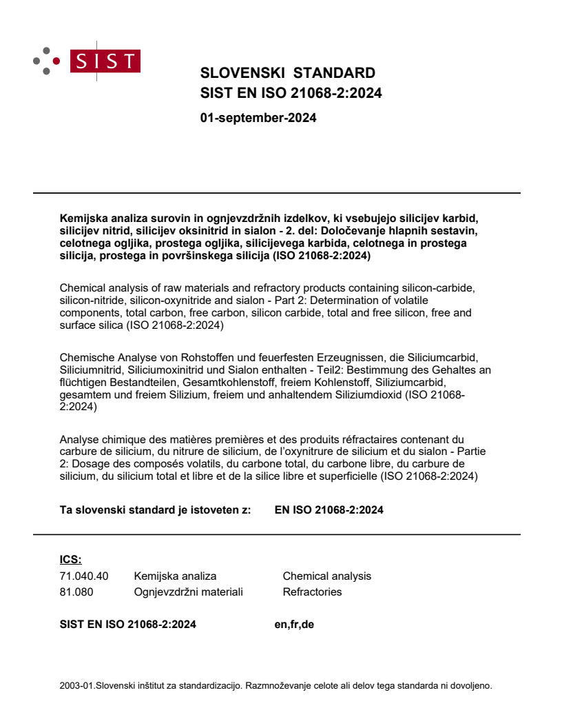 EN ISO 21068-2:2024 EN ISO 21068-2:2024 - Page 1 preview