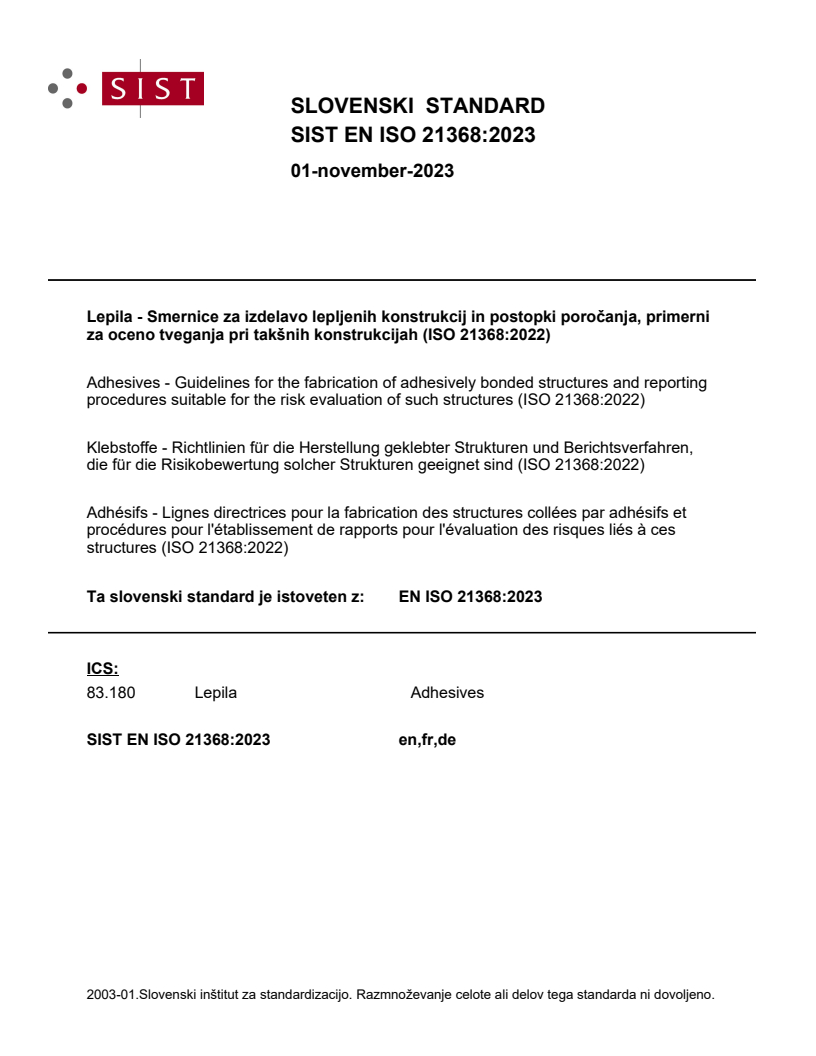 EN ISO 21368:2023 EN ISO 21368:2023 - Page 1 preview