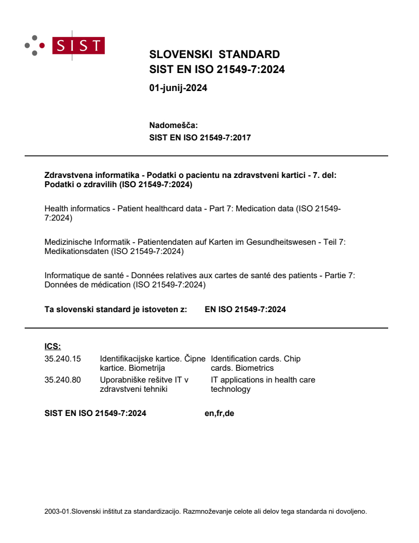 EN ISO 21549-7:2024 EN ISO 21549-7:2024 - Page 1 preview