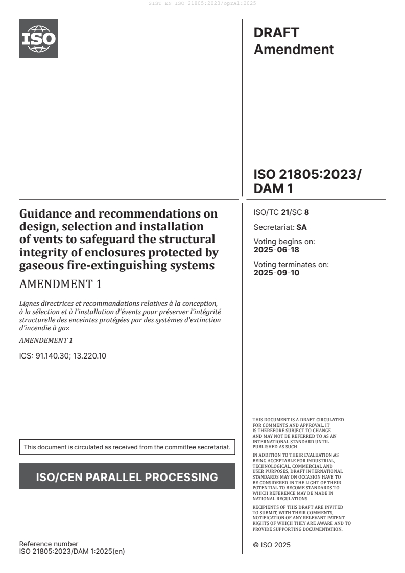 EN ISO 21805:2023/oprA1:2025