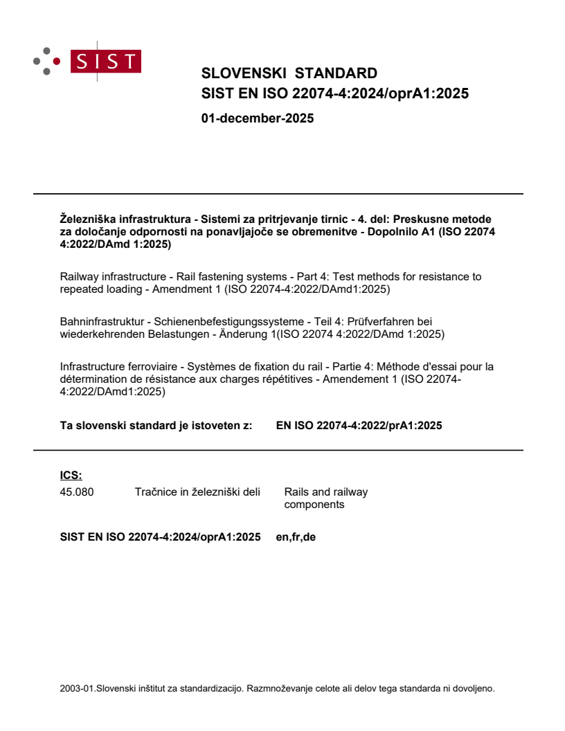 EN ISO 22074-4:2022/prA1:2025 EN ISO 22074-4:2024/oprA1:2025
