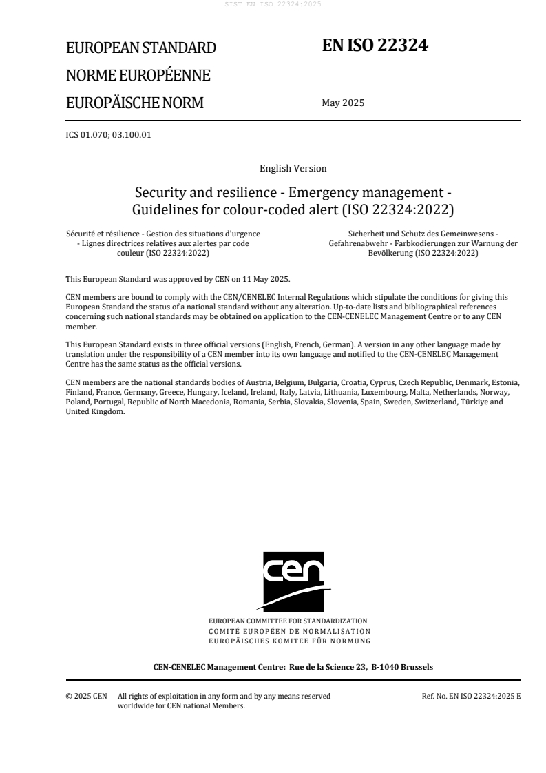 EN ISO 22324:2025 - BARVE