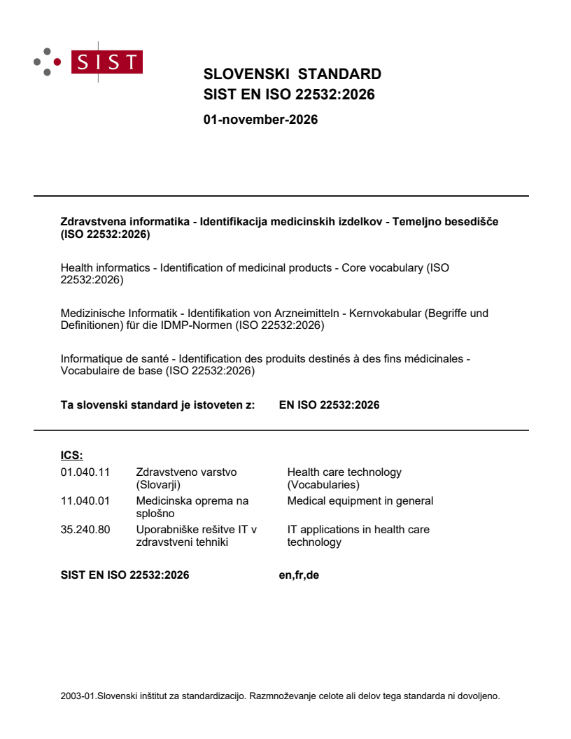SIST EN ISO 22532:2026 SIST EN ISO 22532:2026 - Page 1 preview