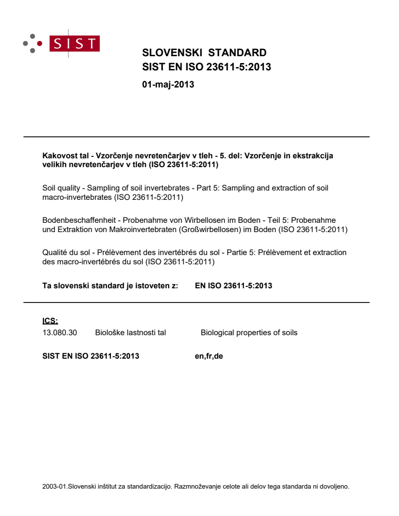 EN ISO 23611-5:2013 EN ISO 23611-5:2013 - Page 1 preview