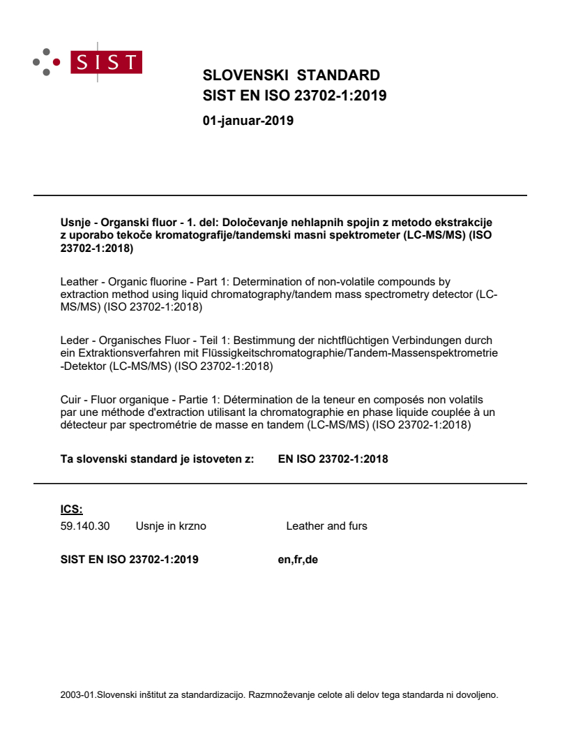 EN ISO 23702-1:2018 EN ISO 23702-1:2019 - Page 1 preview