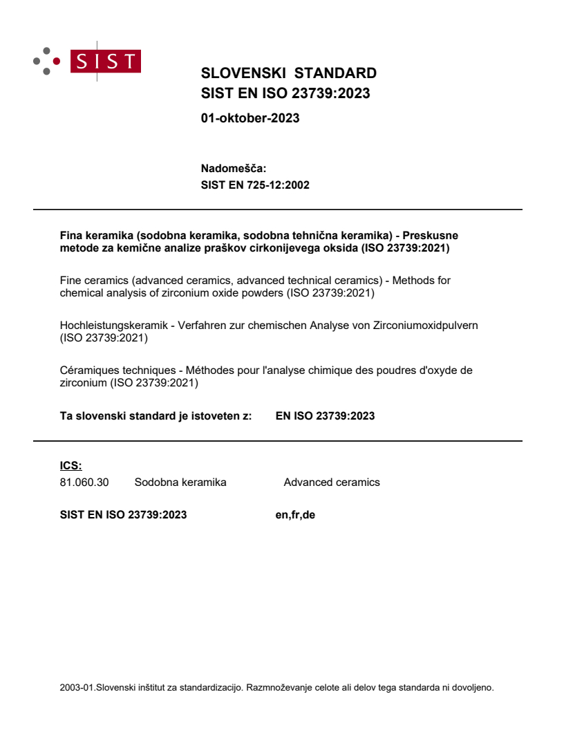 SIST EN ISO 23739:2023 SIST EN ISO 23739:2023 - Page 1 preview