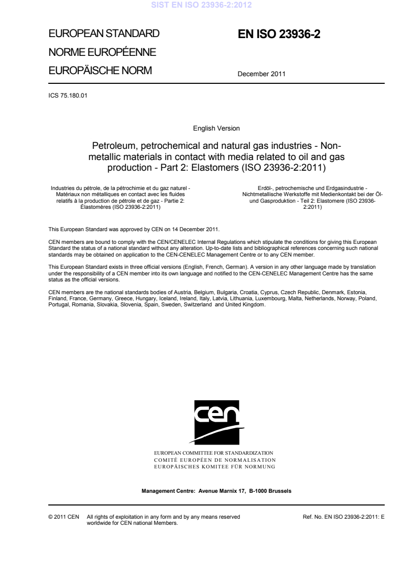 EN ISO 23936-2:2011 EN ISO 23936-2:2012 - BARVE - Page 3 preview