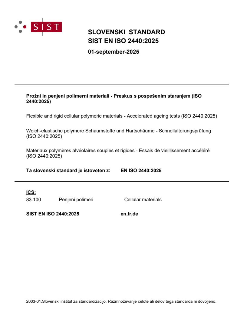 EN ISO 2440:2025