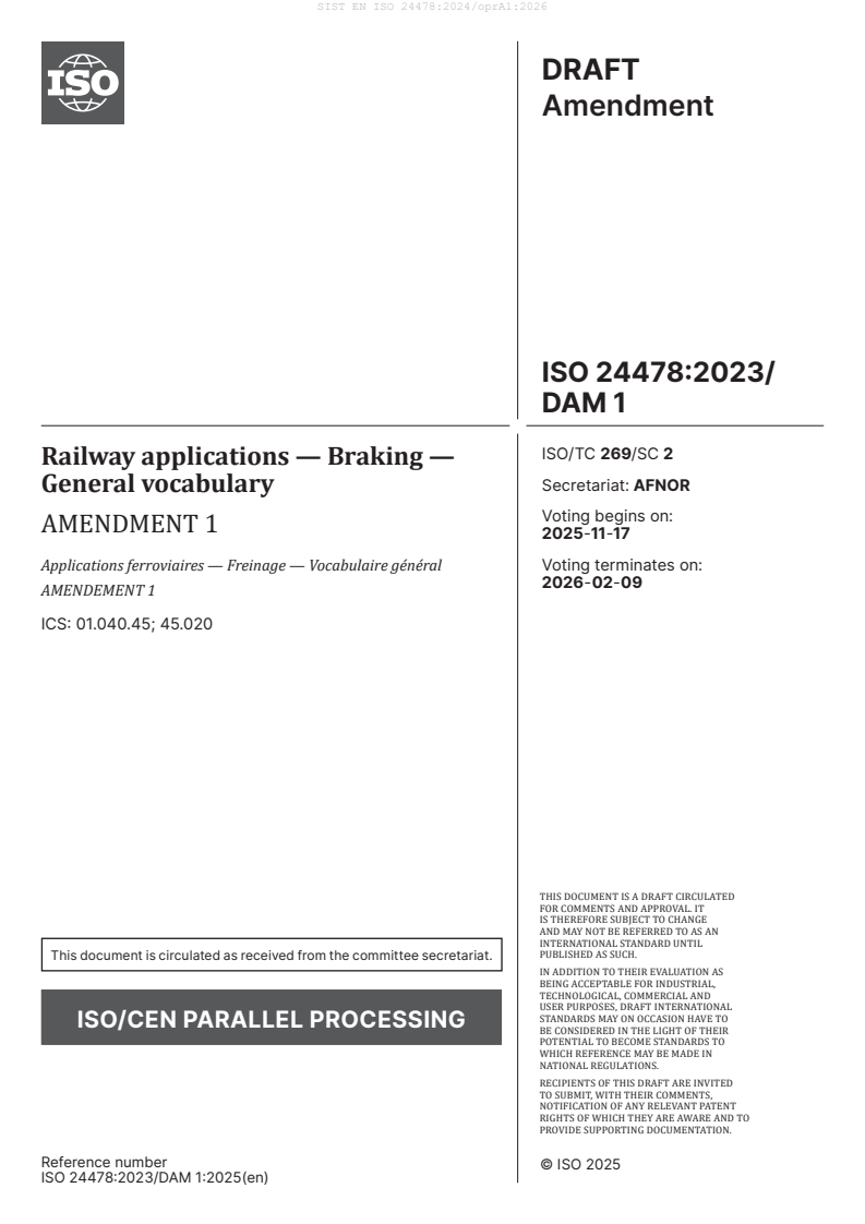 EN ISO 24478:2024/prA1:2025 EN ISO 24478:2024/oprA1:2026 - BARVE