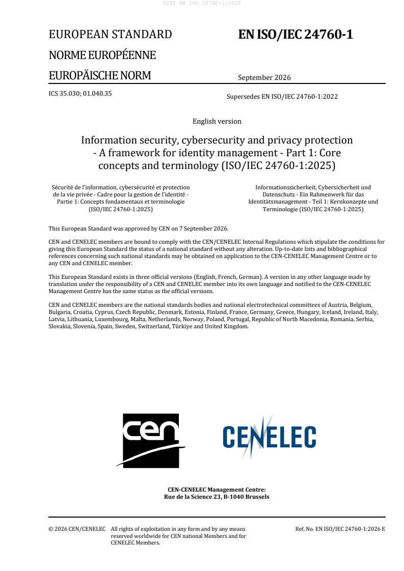 SIST EN ISO 24760-1:2026 SIST EN ISO 24760-1:2026 - Page 3 preview