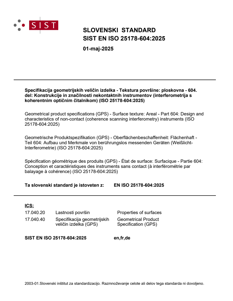 EN ISO 25178-604:2025 EN ISO 25178-604:2025 - Page 1 preview