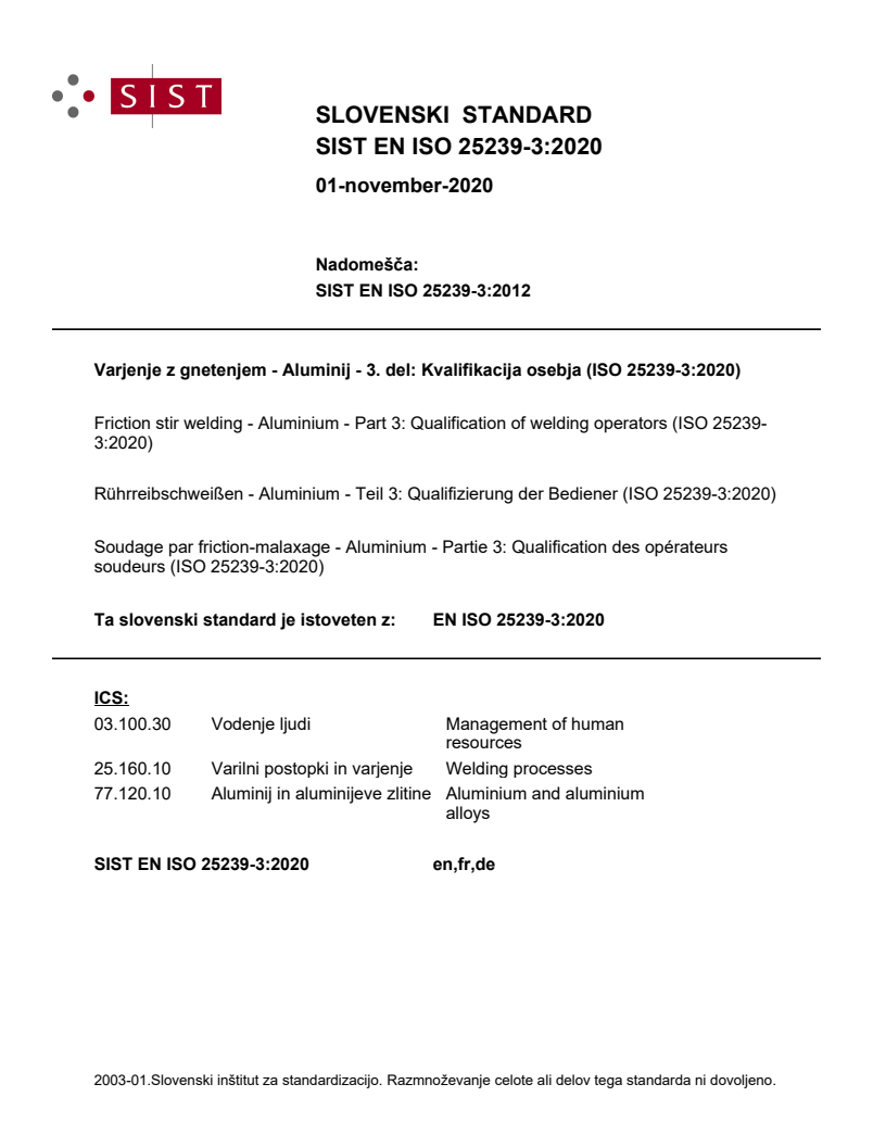 EN ISO 25239-3:2020 EN ISO 25239-3:2020 - Page 1 preview