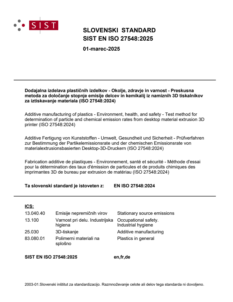 EN ISO 27548:2024 EN ISO 27548:2025 - Page 1 preview