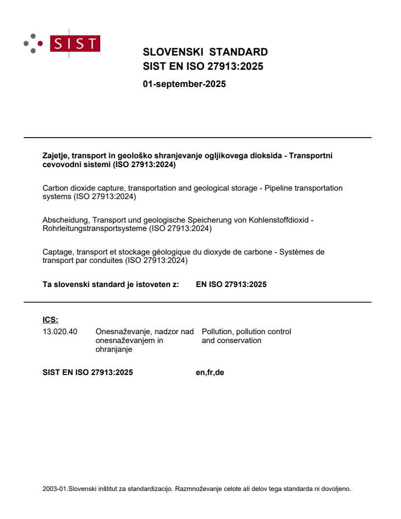 EN ISO 27913:2025