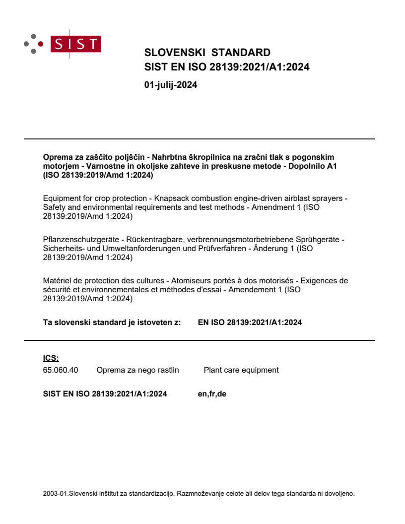 EN ISO 28139:2021/A1:2024 EN ISO 28139:2021/A1:2024 - Page 1 preview