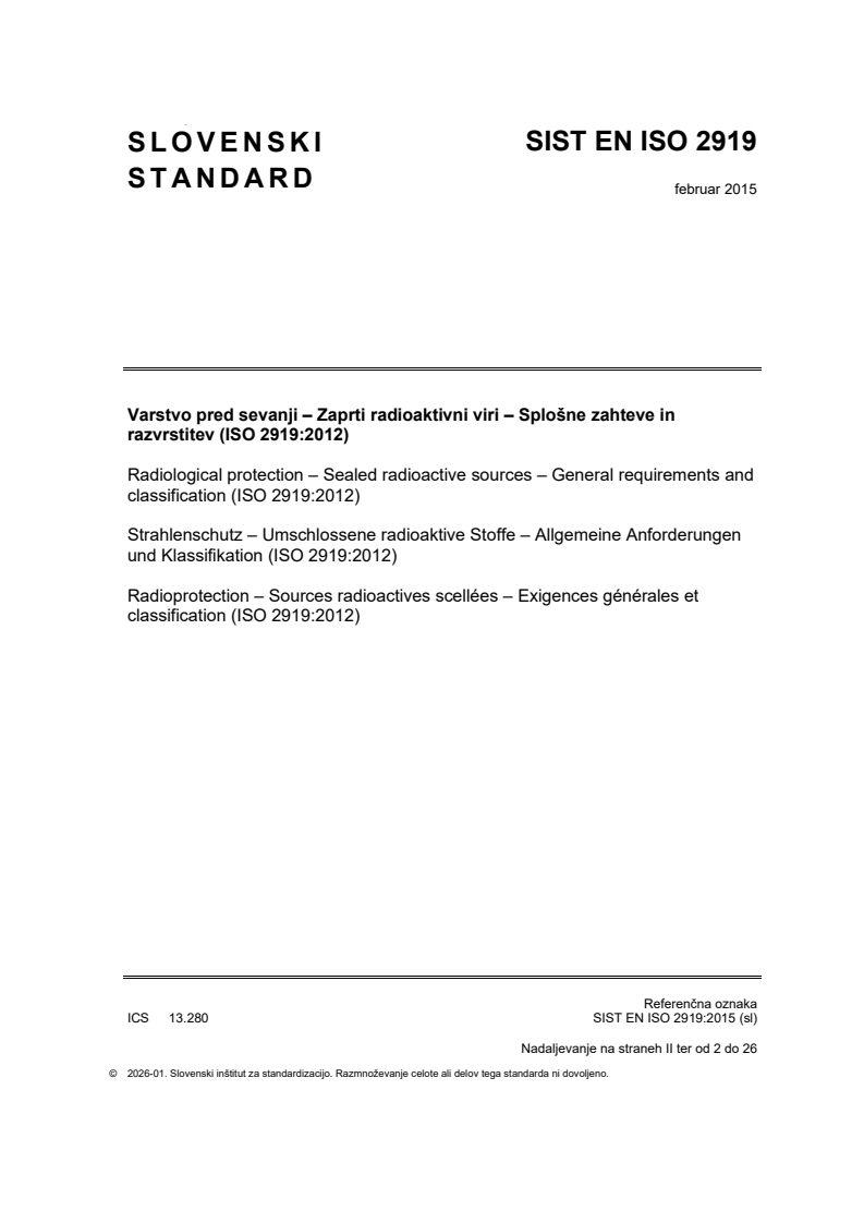 SIST EN ISO 2919:2015