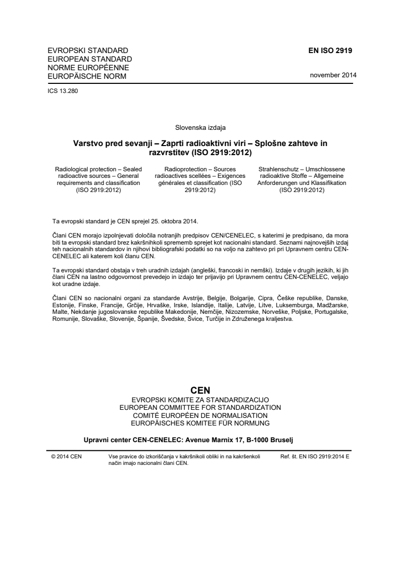 SIST EN ISO 2919:2015