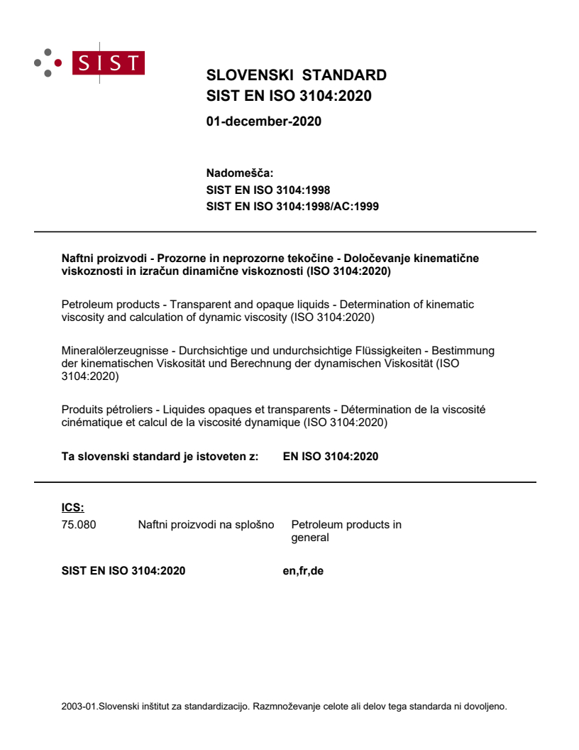 EN ISO 3104:2020 EN ISO 3104:2020 - Page 1 preview