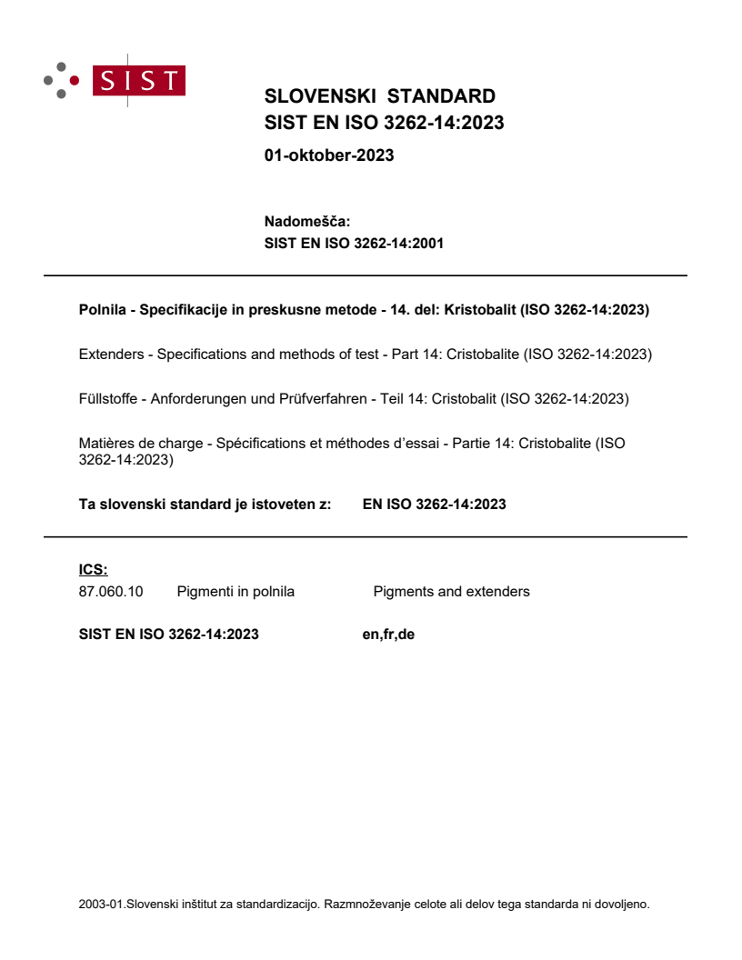 EN ISO 3262-14:2023 EN ISO 3262-14:2023 - Page 1 preview