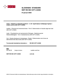 SIST EN ISO 3377-2:2026 - Page 1 preview
