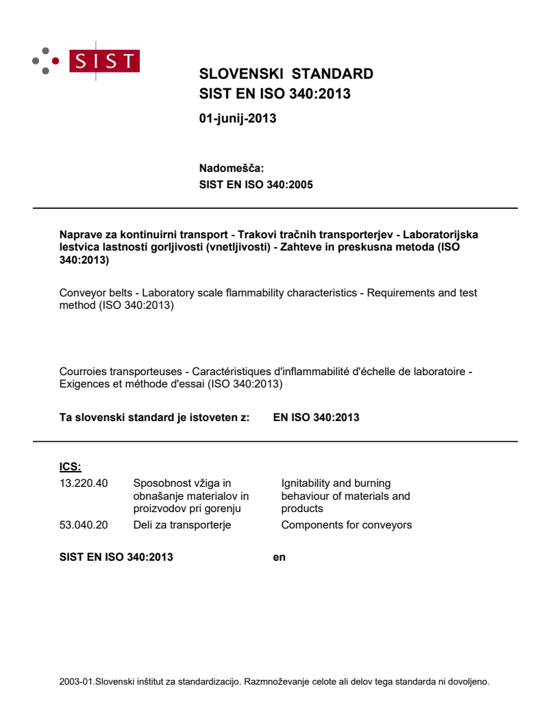 EN ISO 340:2013 EN ISO 340:2013 - Page 1 preview