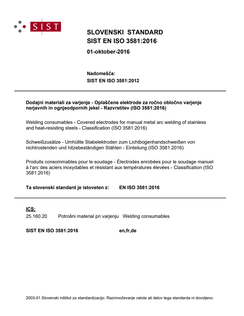 EN ISO 3581:2016 EN ISO 3581:2016 - Page 1 preview