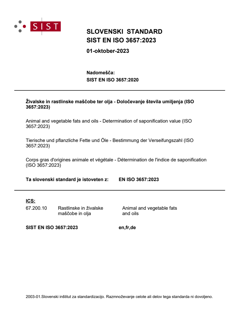 EN ISO 3657:2023 EN ISO 3657:2023 - Page 1 preview