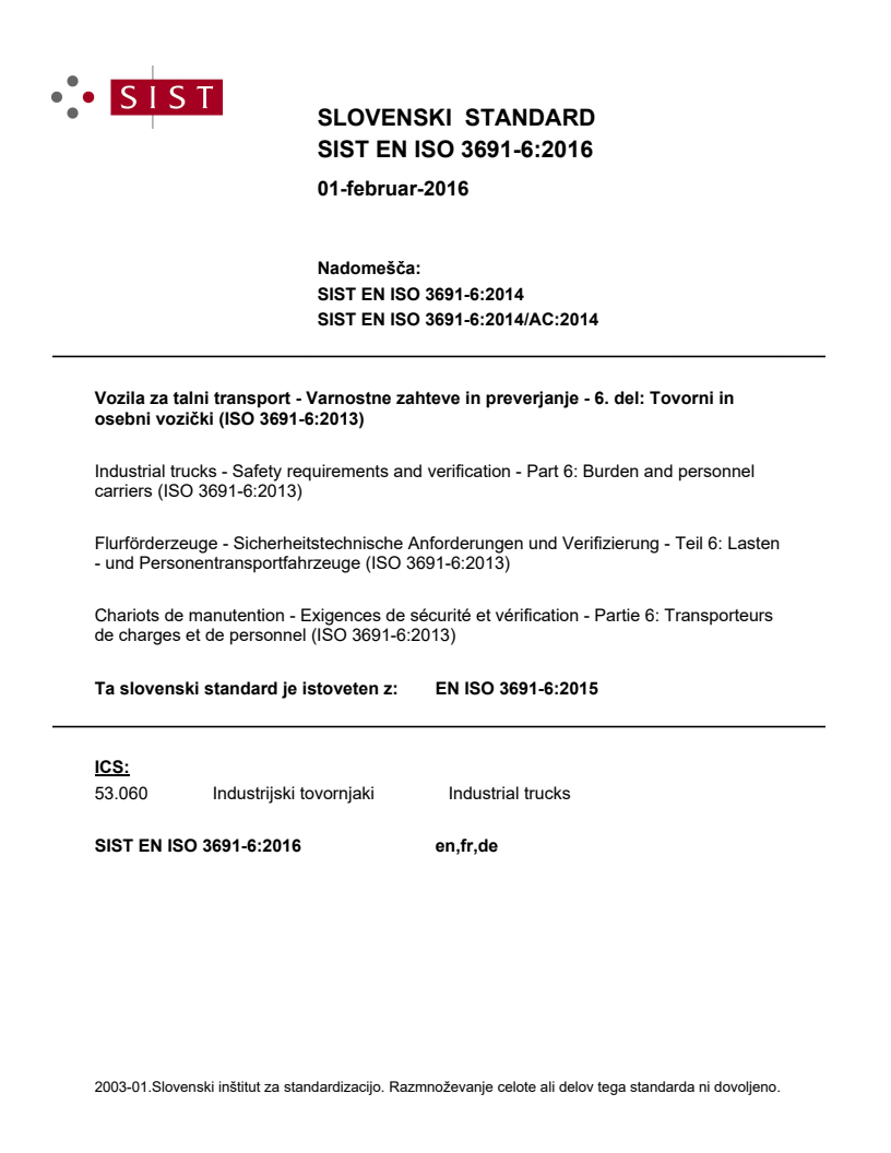 EN ISO 3691-6:2015 EN ISO 3691-6:2016 - Page 1 preview