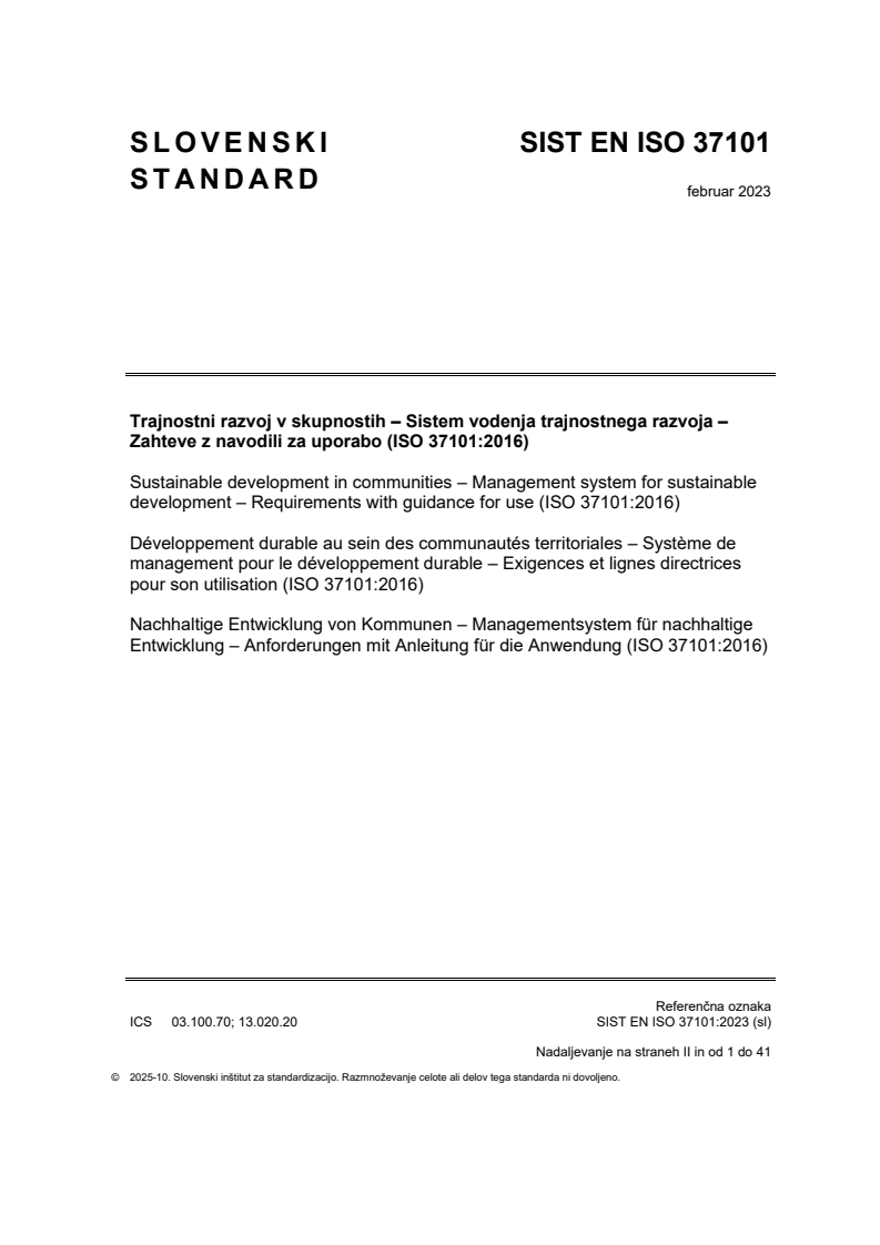 SIST EN ISO 37101:2023 - BARVE