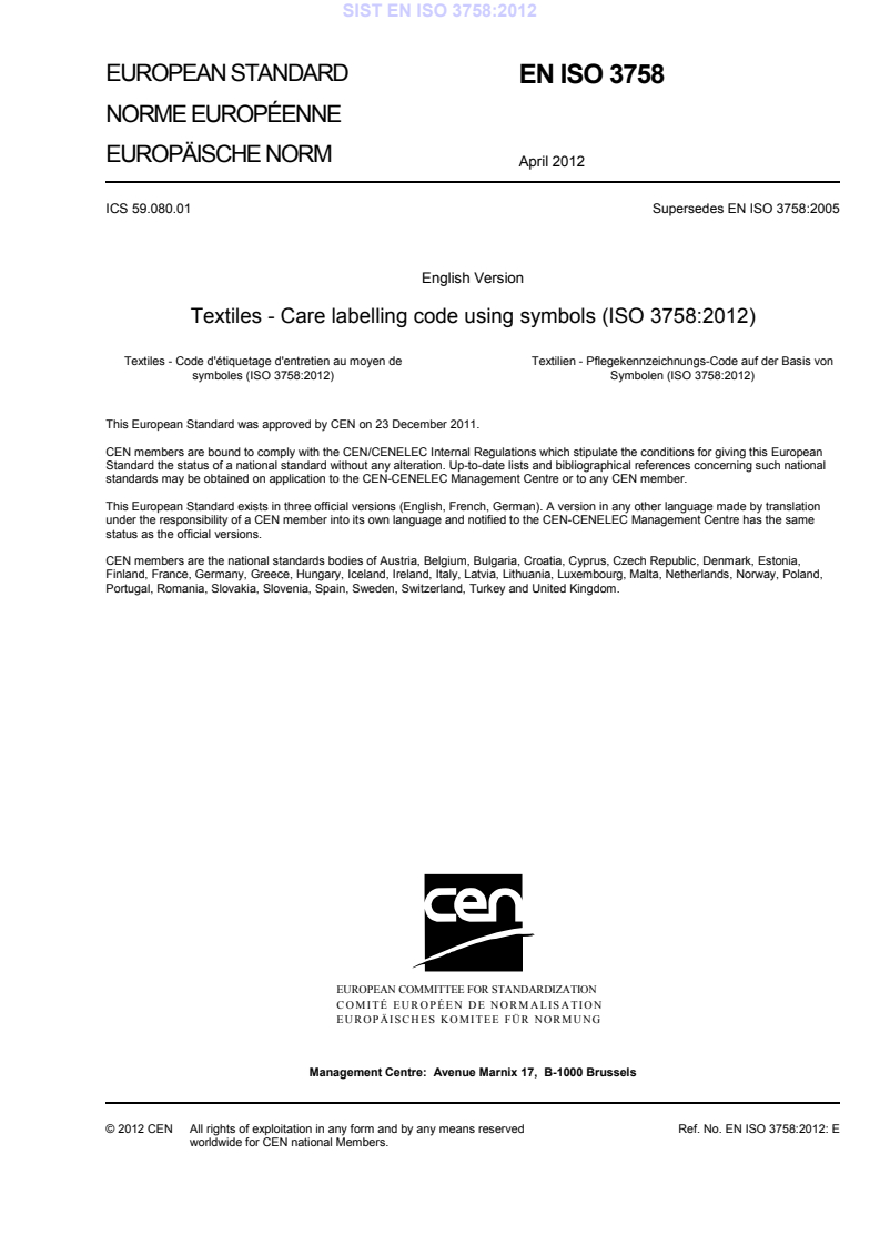 EN ISO 3758:2012 EN ISO 3758:2012 - Page 3 preview