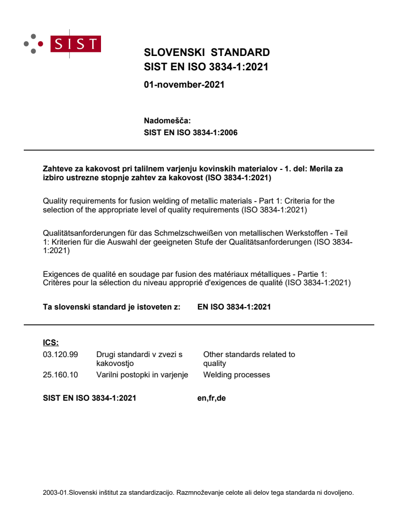 EN ISO 3834-1:2021 EN ISO 3834-1:2021 (DE) - Page 1 preview