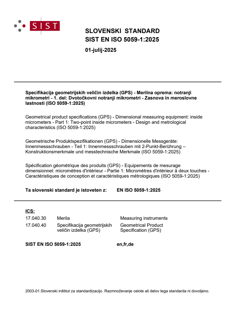 EN ISO 5059-1:2025