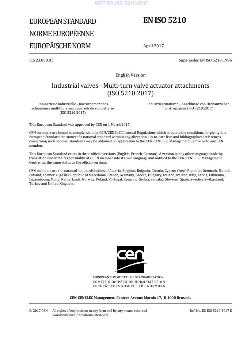 EN ISO 5210:2017 EN ISO 5210:2017 - Page 3 preview